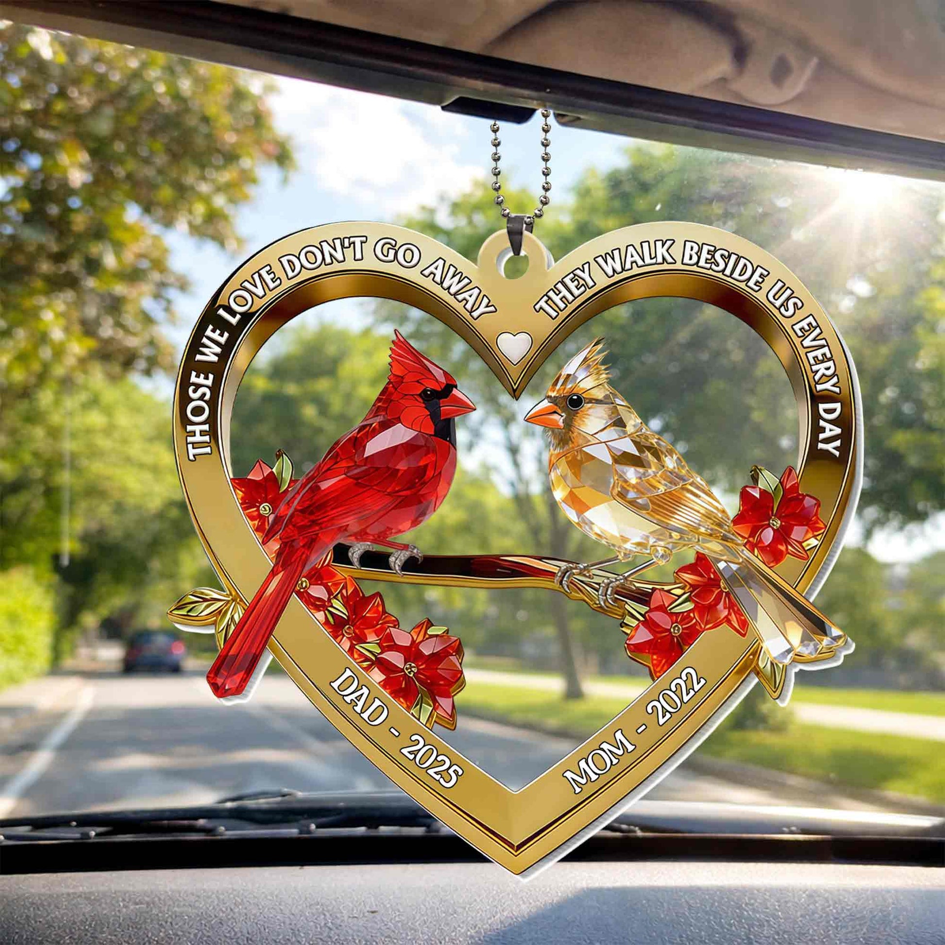 Those We Love Don't Go Away Heart Cardinal Birds Memorial