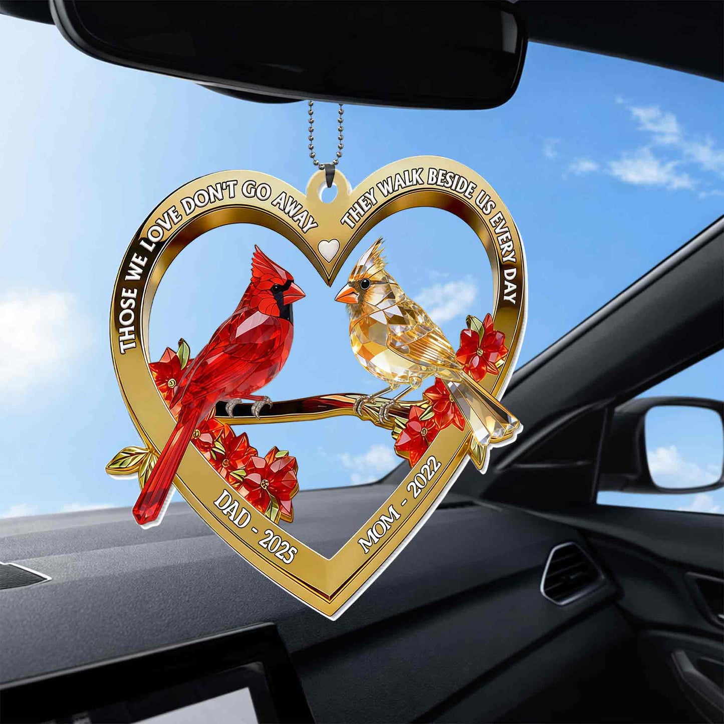 Those We Love Don't Go Away Heart Cardinal Birds Memorial