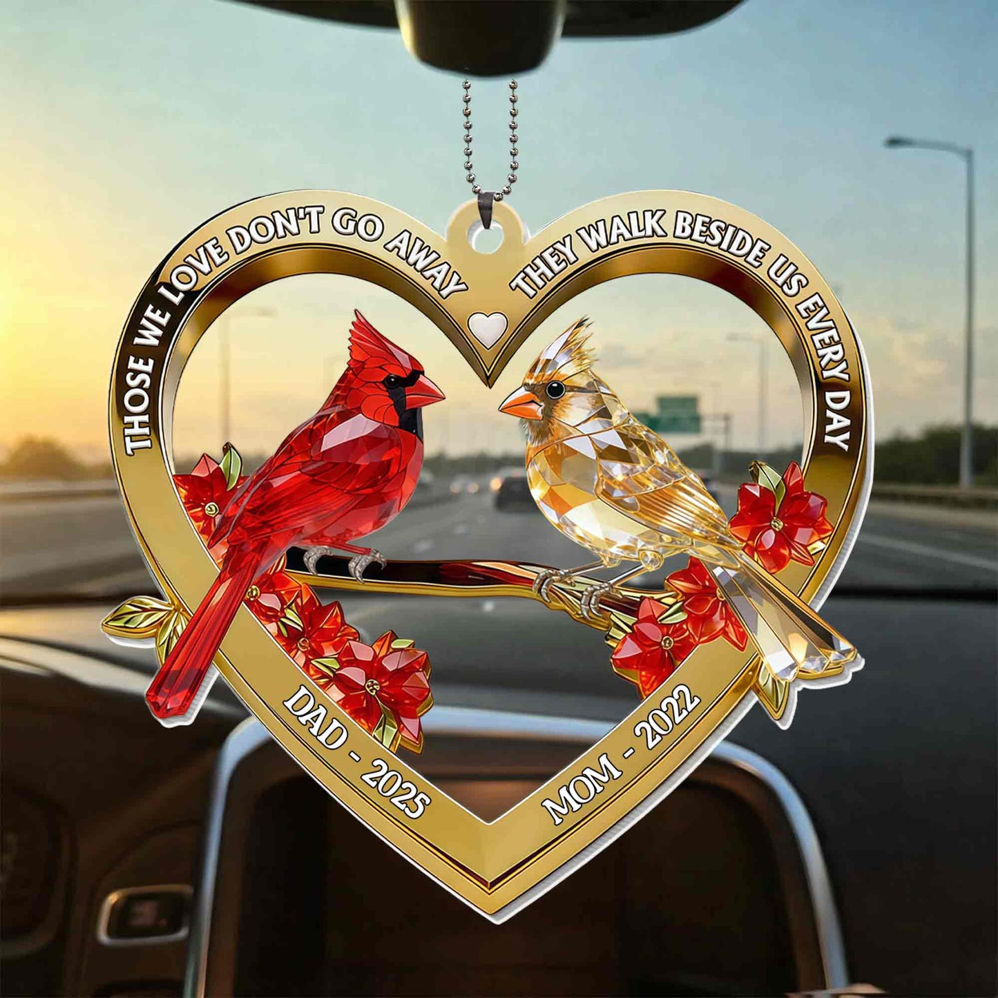 Those We Love Don't Go Away Heart Cardinal Birds Memorial
