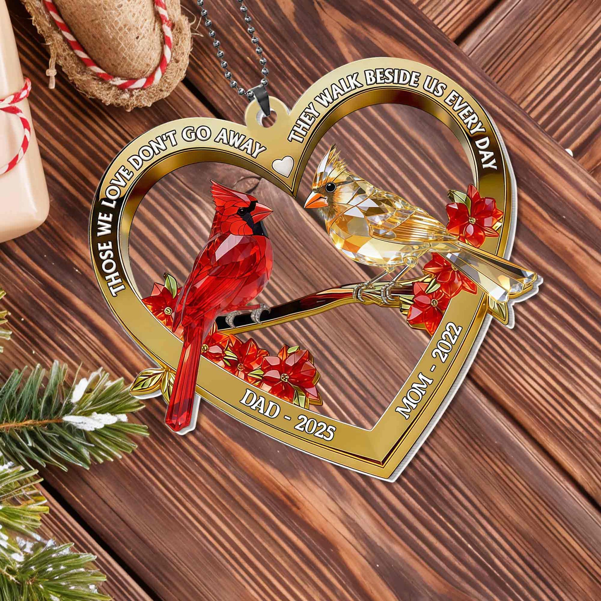 Those We Love Don't Go Away Heart Cardinal Birds Memorial