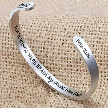 Your Wings Were Ready My Heart Was Not Hummingbird Memorial - Personalized Custom Bracelet Cuff - HME543_BCUF