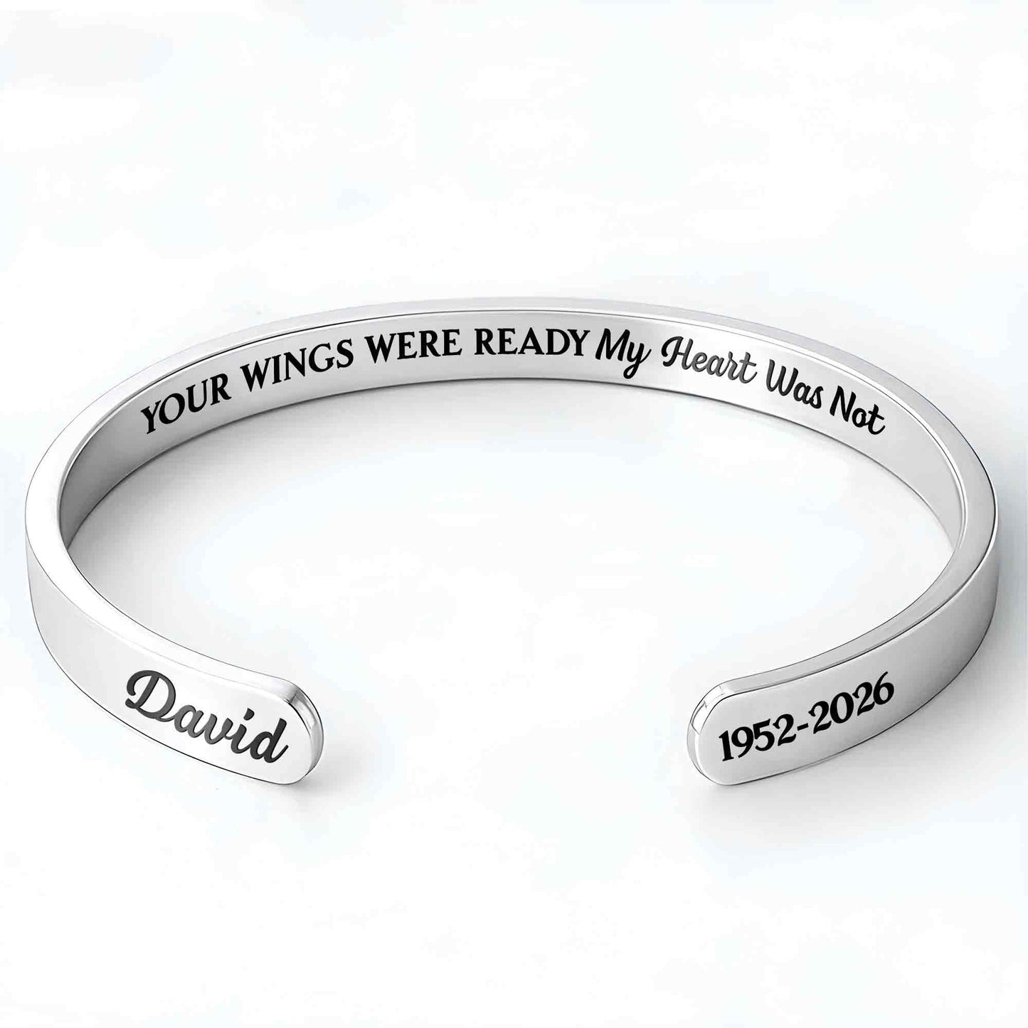 Your Wings Were Ready My Heart Was Not Hummingbird Memorial - Personalized Custom Bracelet Cuff - HME543_BCUF