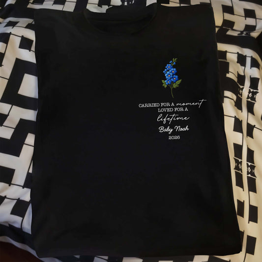 Carried For A Moment Loved For A Lifetime Birth Month Flower - Personalized Custom Unisex T-shirt, Hoodie - HME632_BBAS