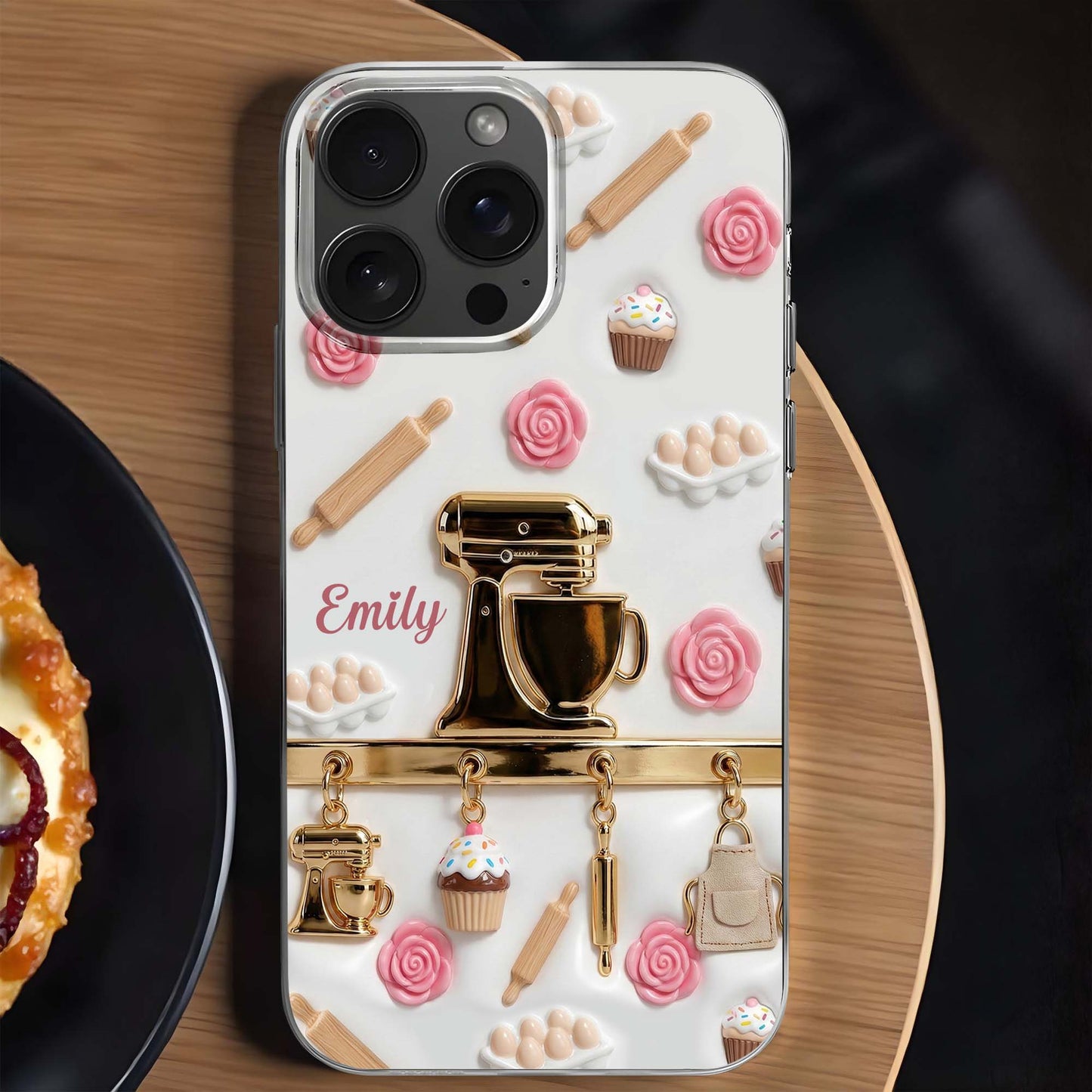 Baking Love With Kitchen Mixer And Cupcakes Design