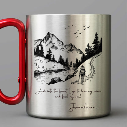 And Into The Forest I Go, Mountains And Hiker Design