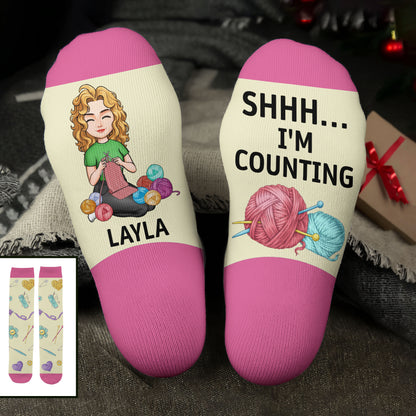 Shhh I'm Counting, Yarn Balls And Knitting Needles