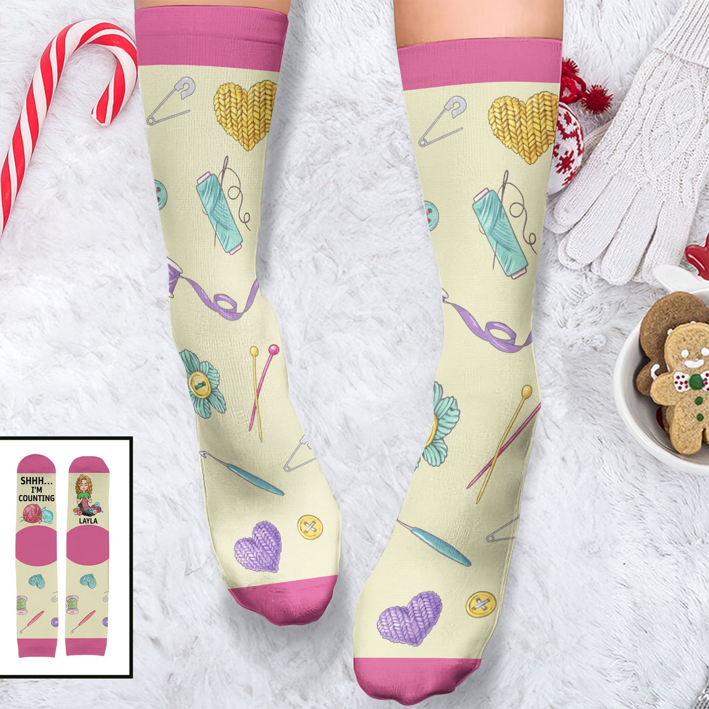 Shhh I'm Counting, Yarn Balls And Knitting Needles