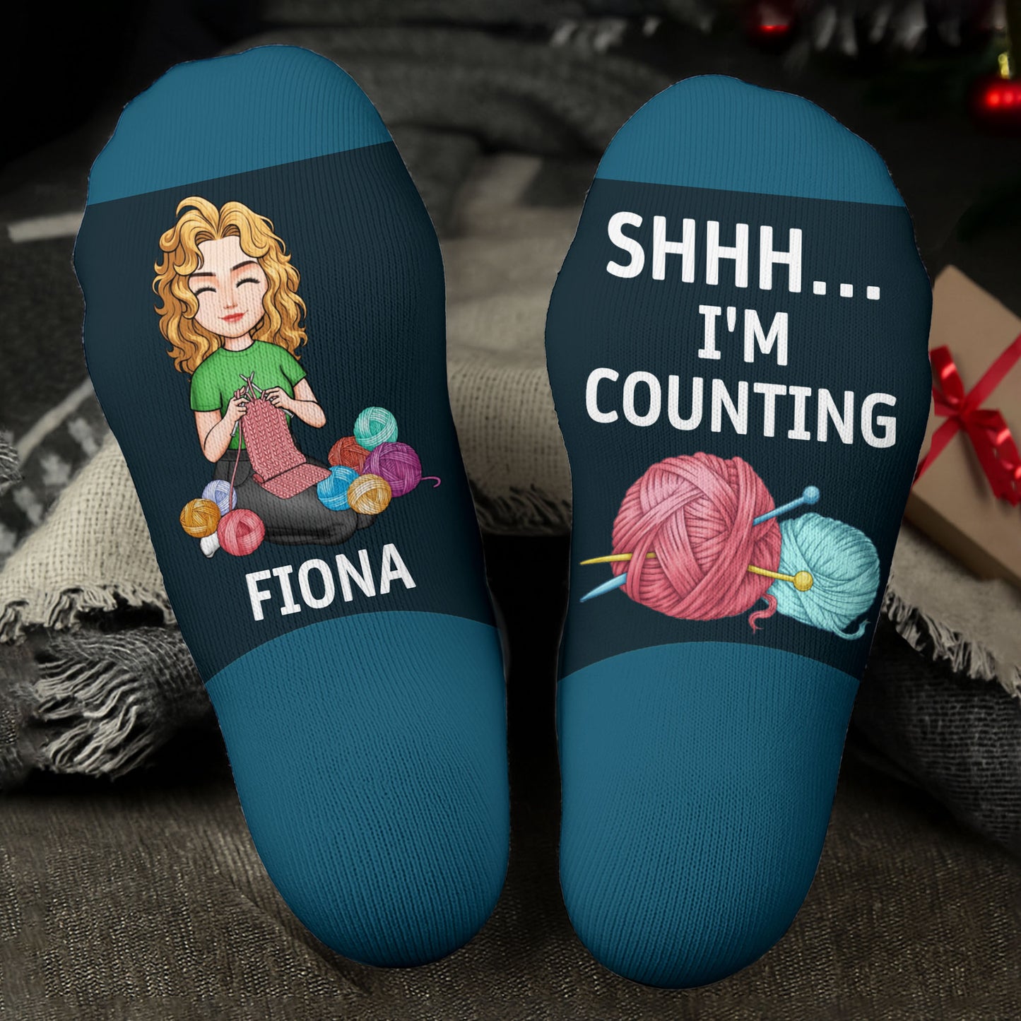 Shhh I'm Counting, Yarn Balls And Knitting Needles