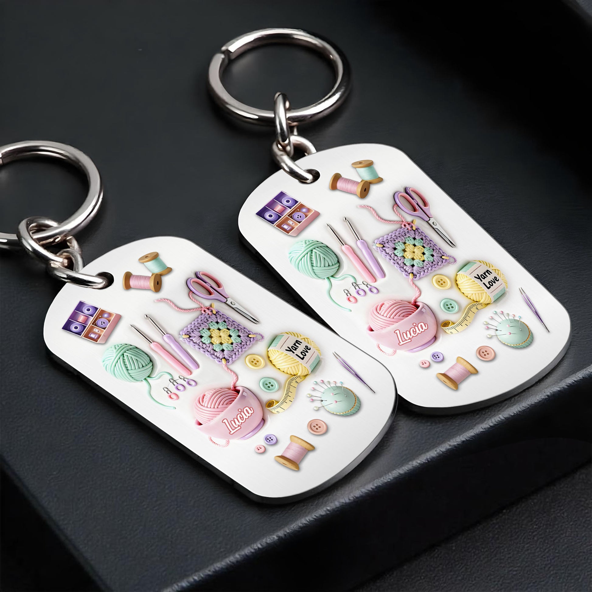 Yarn Love Crochet And Knitting Tools With Thread And Buttons