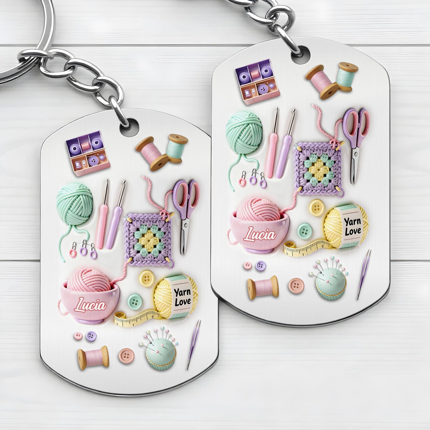 Yarn Love Crochet And Knitting Tools With Thread And Buttons