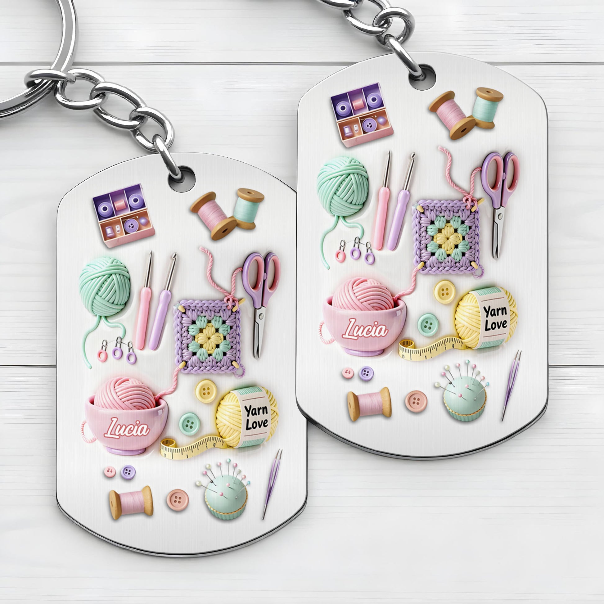 Yarn Love Crochet And Knitting Tools With Thread And Buttons