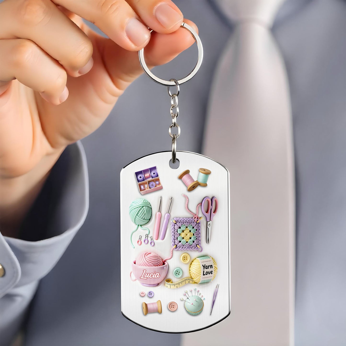 Yarn Love Crochet And Knitting Tools With Thread And Buttons