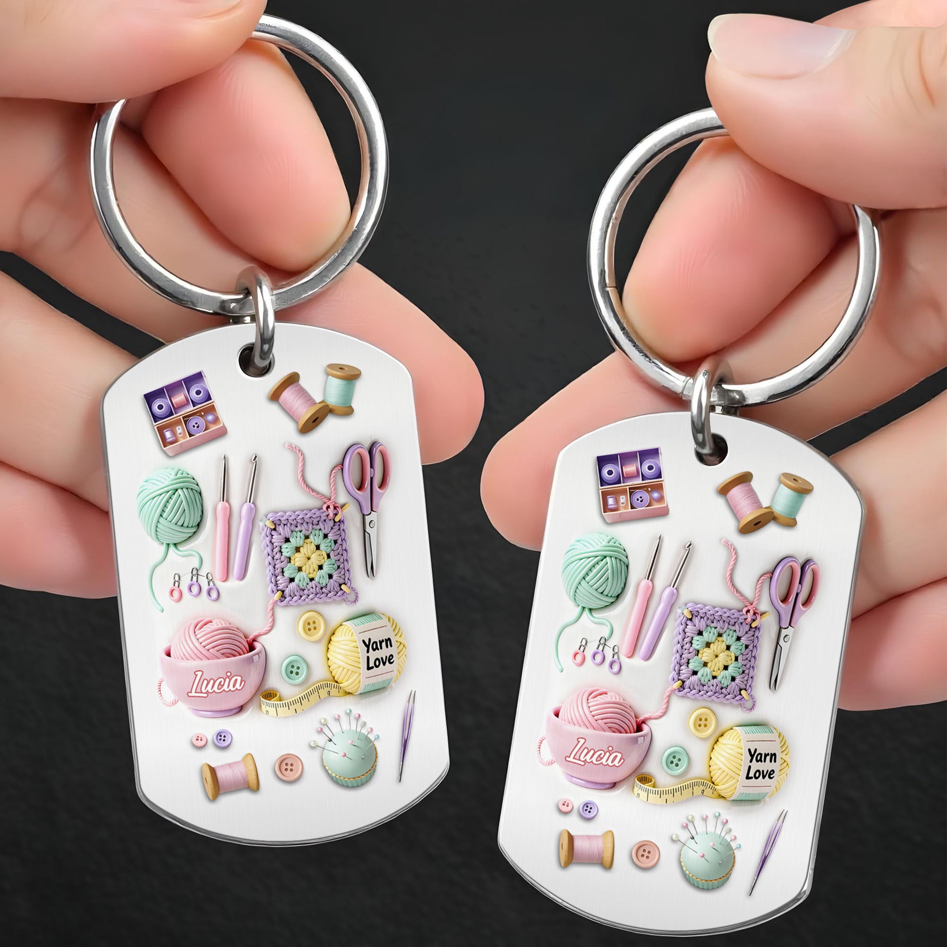 Yarn Love Crochet And Knitting Tools With Thread And Buttons