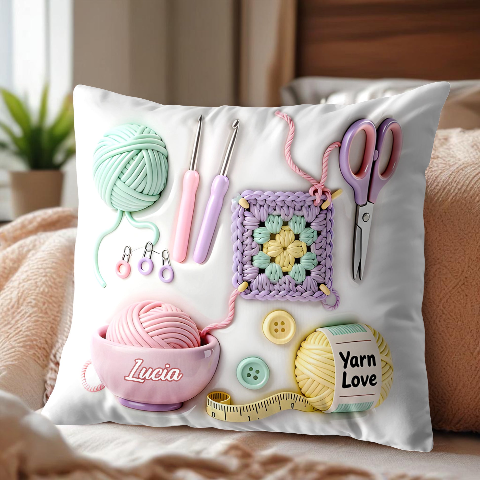 Celebrate the Art of Crafting, Beautiful Personalized Pillow