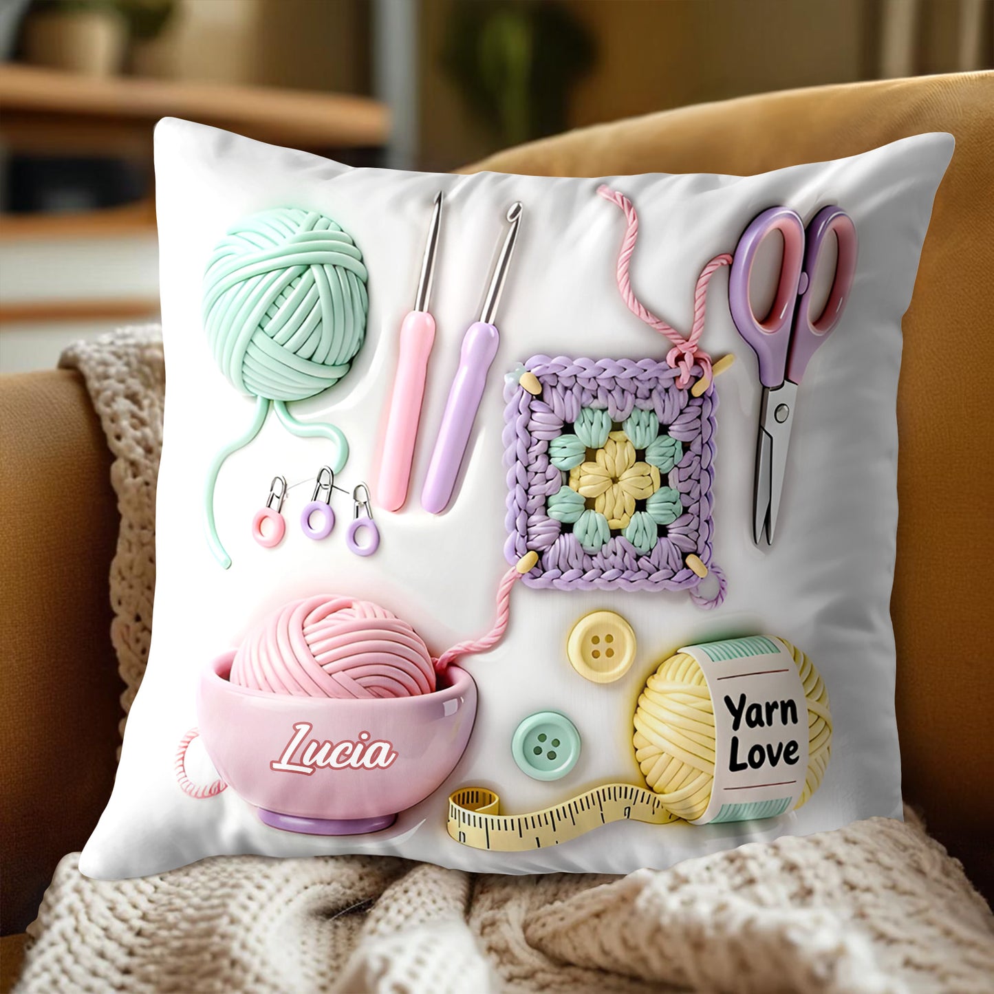 Celebrate the Art of Crafting, Beautiful Personalized Pillow