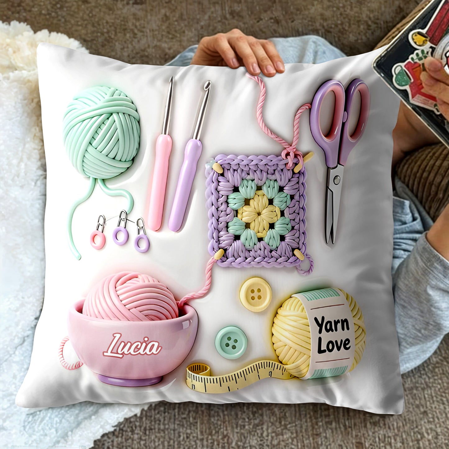 Celebrate the Art of Crafting, Beautiful Personalized Pillow