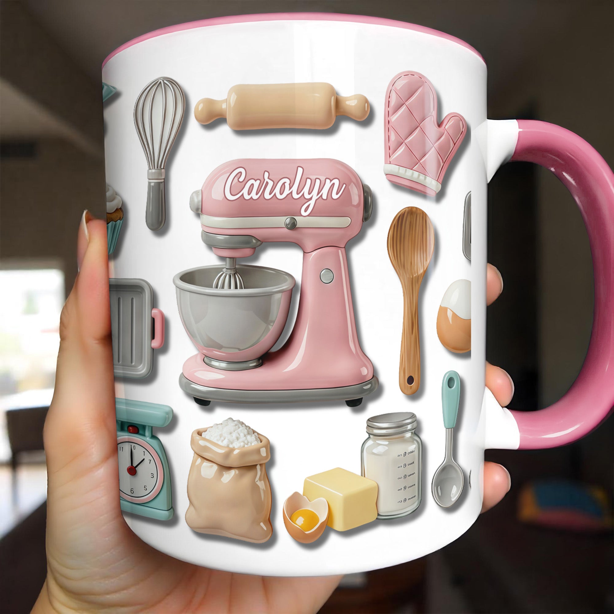 kitchen art personalized prints - utensils, cups,... For The Love Of Baking, Mixer And Kitchen Tools Design, Personalized ...