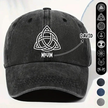 Custom Celtic Knot Design On Denim Cap