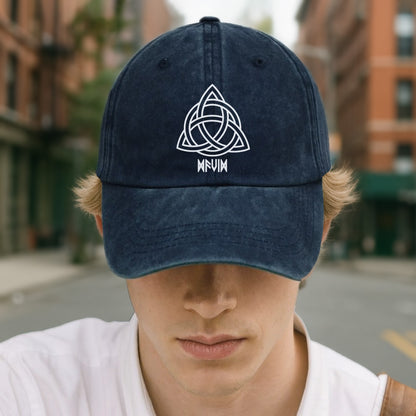 Custom Celtic Knot Design On Denim Cap