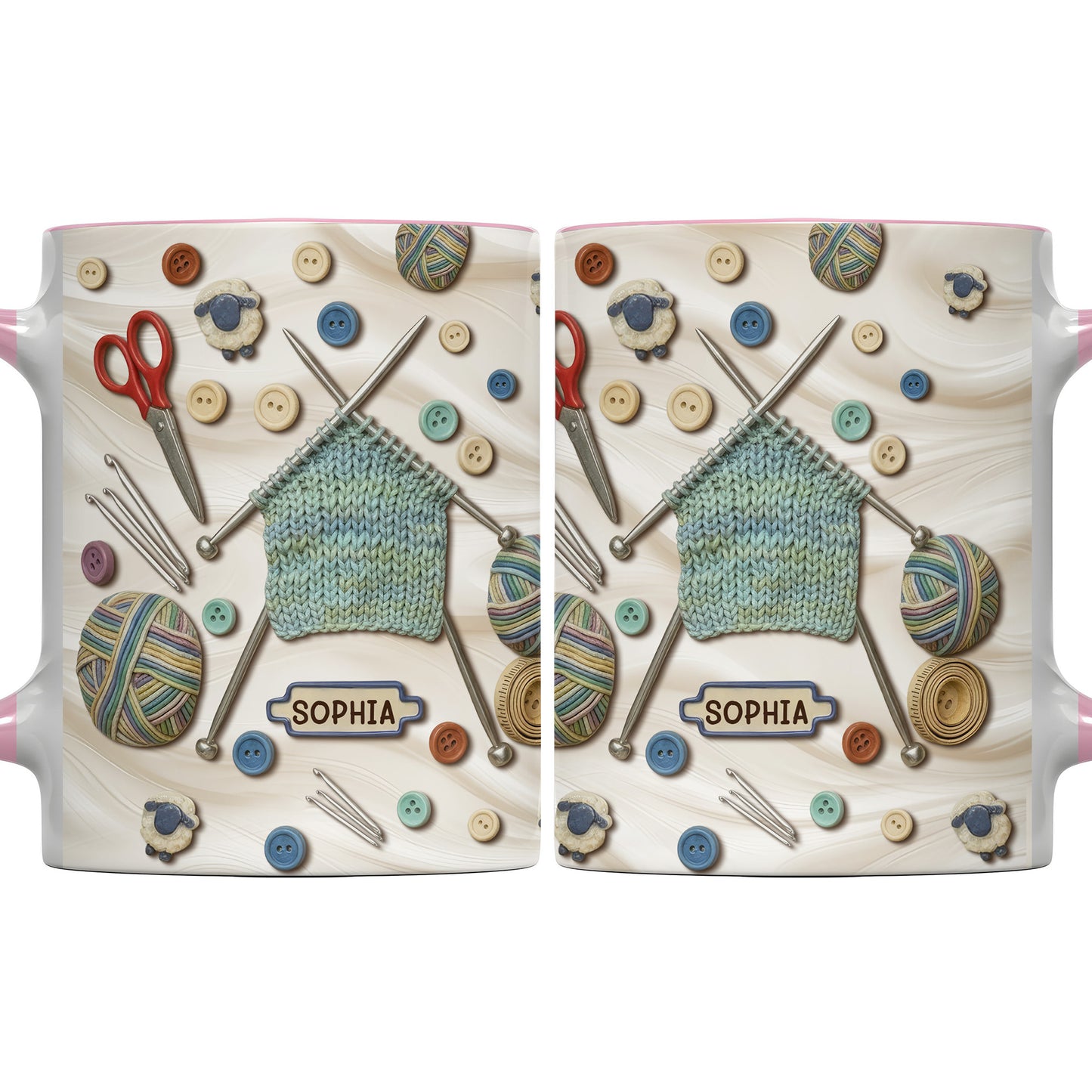 A Craft Lover's Perfect Companion With Buttons, Scissors, And Yarn