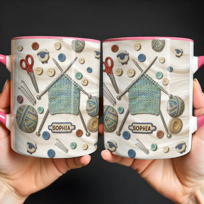 A Craft Lover's Perfect Companion With Buttons, Scissors, And Yarn