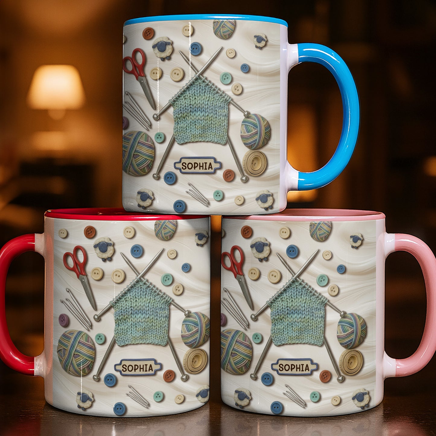 A Craft Lover's Perfect Companion With Buttons, Scissors, And Yarn