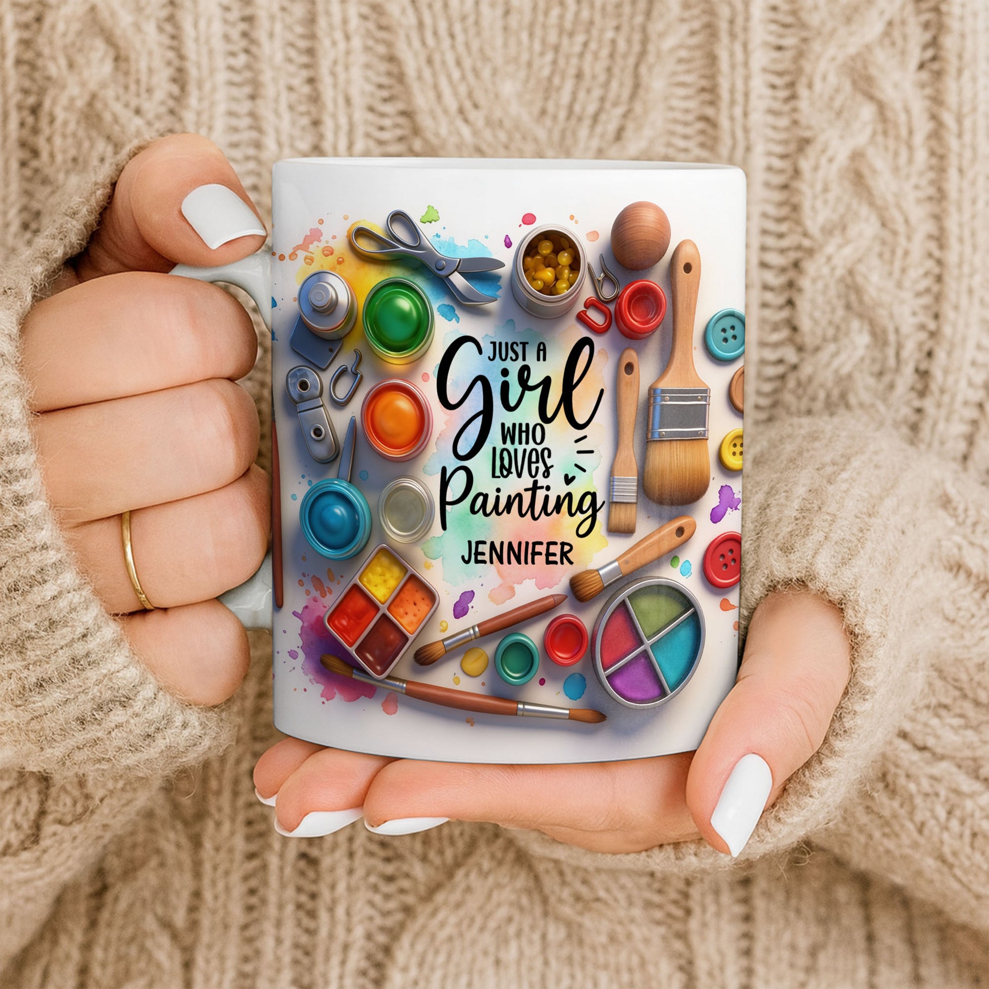 Just A Girl Who Loves Painting With Paints And Brushes