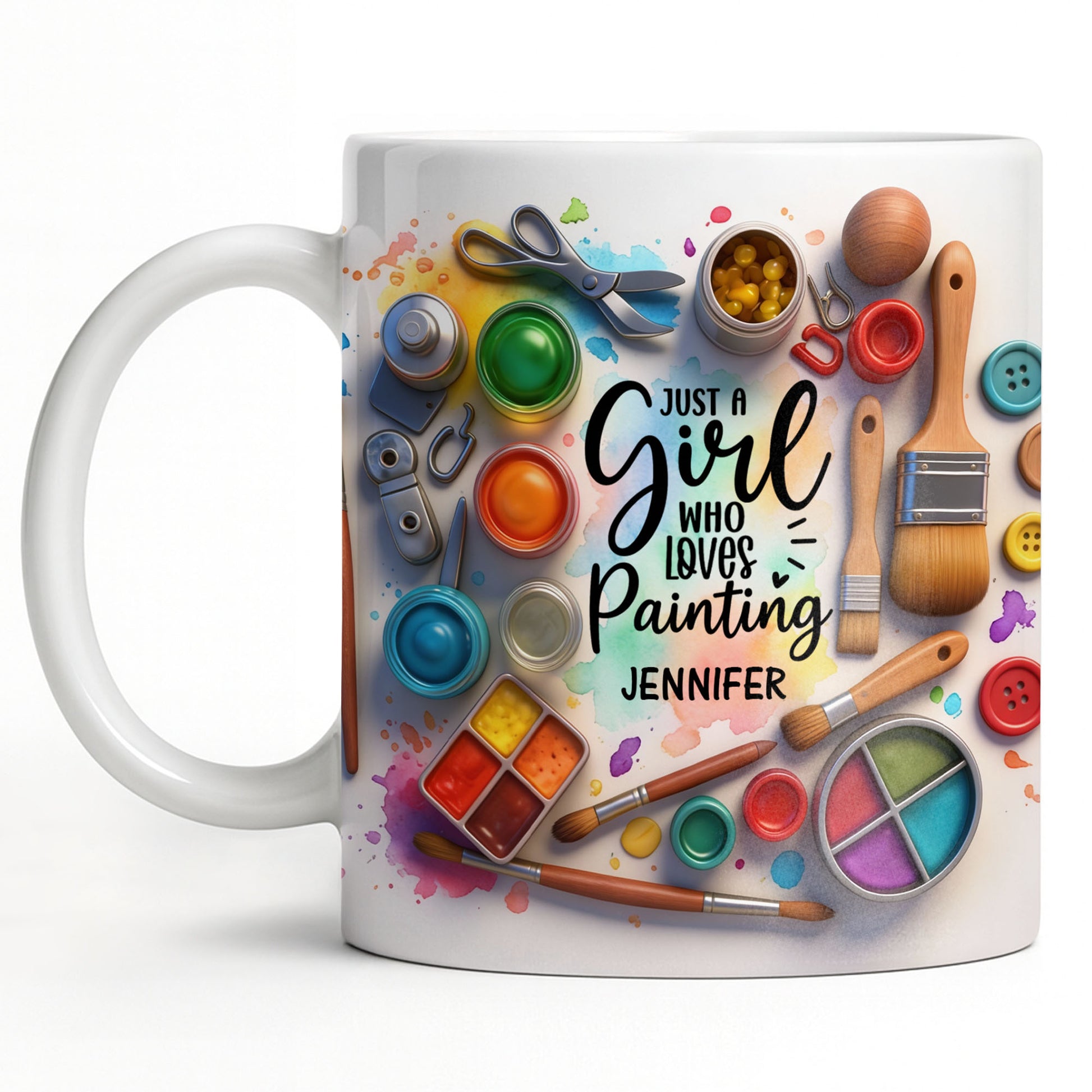 Just A Girl Who Loves Painting With Paints And Brushes