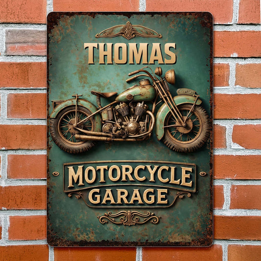 Motorcycle Garage Vintage Style Classic Bike Metal Decor
