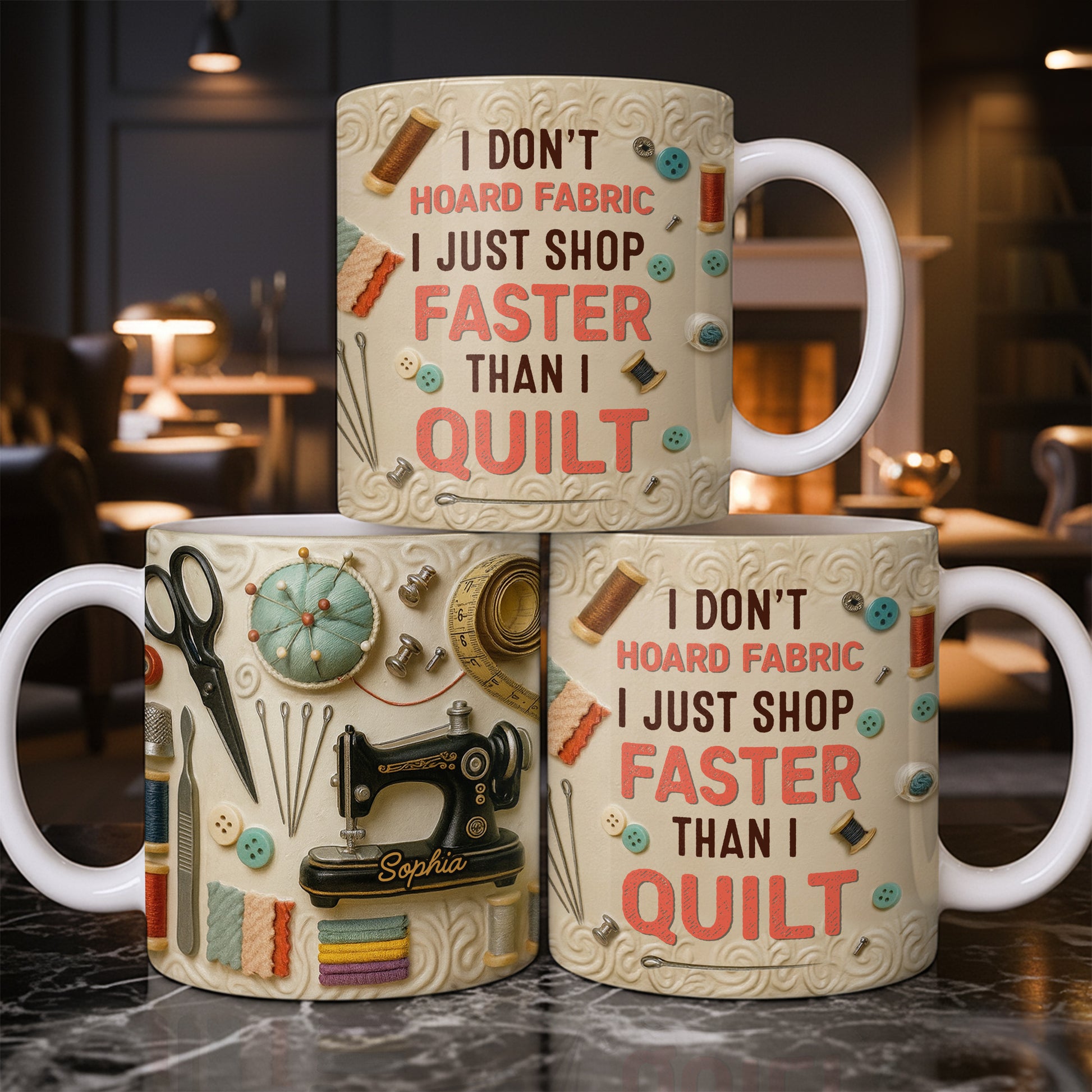 Craft Lover’s Delight Sewing Machine And Tools Mug