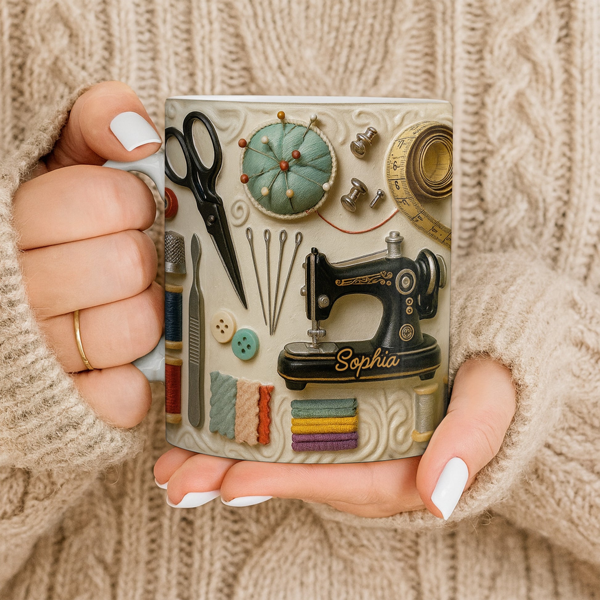 Craft Lover’s Delight Sewing Machine And Tools Mug