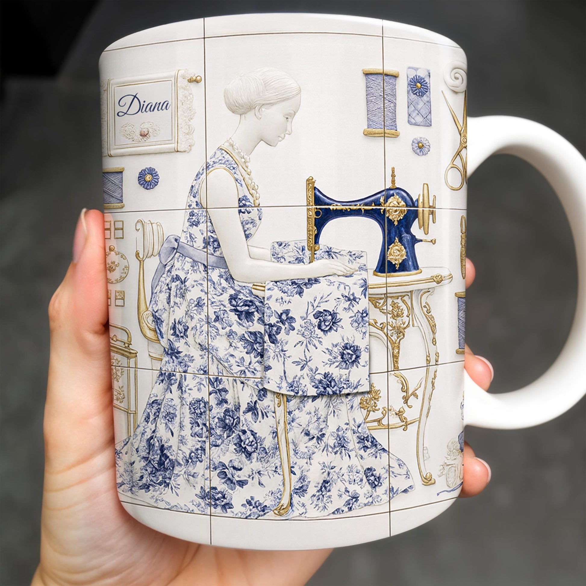 To My Princess In The Tower Inspired By Vintage Sewing Machine and Floral Dress