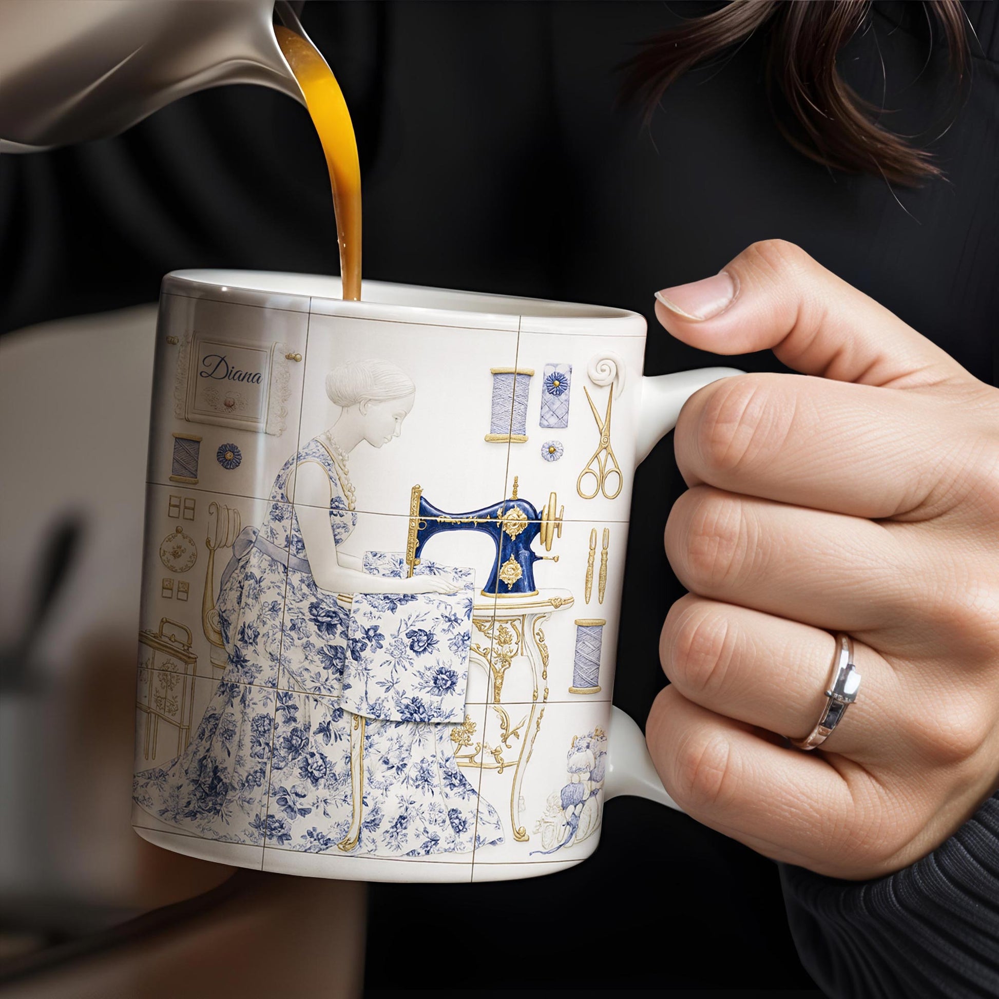 To My Princess In The Tower Inspired By Vintage Sewing Machine and Floral Dress