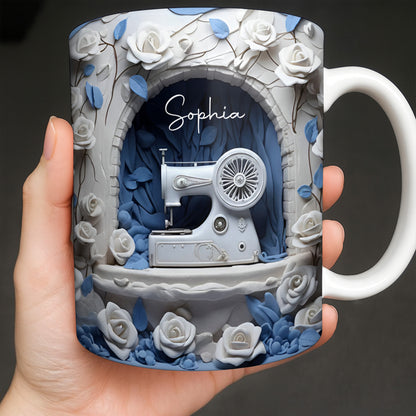 Floral Sewing Machine Creative Design