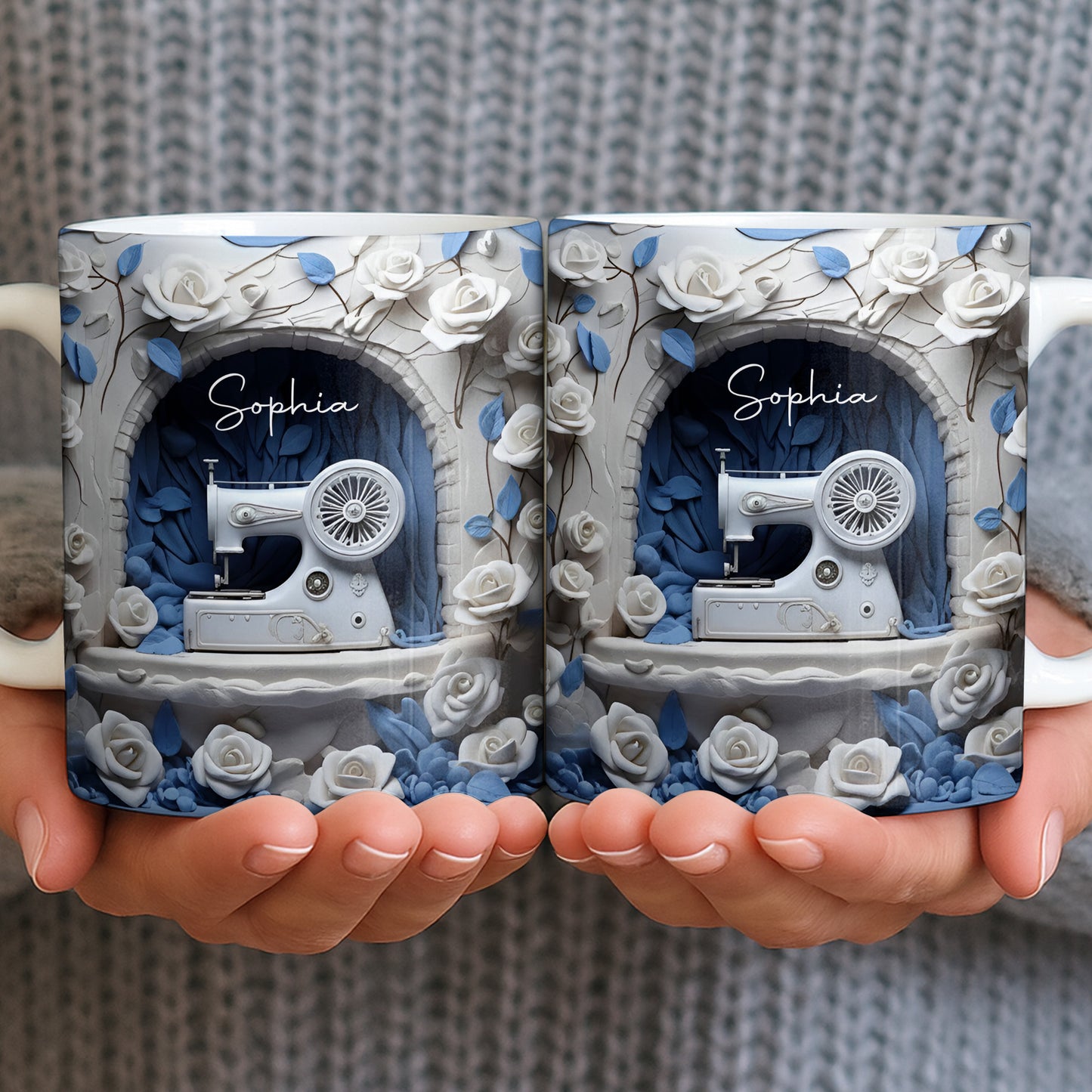 Floral Sewing Machine Creative Design