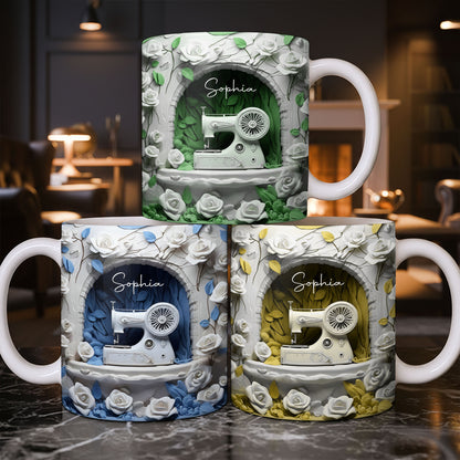 Floral Sewing Machine Creative Design