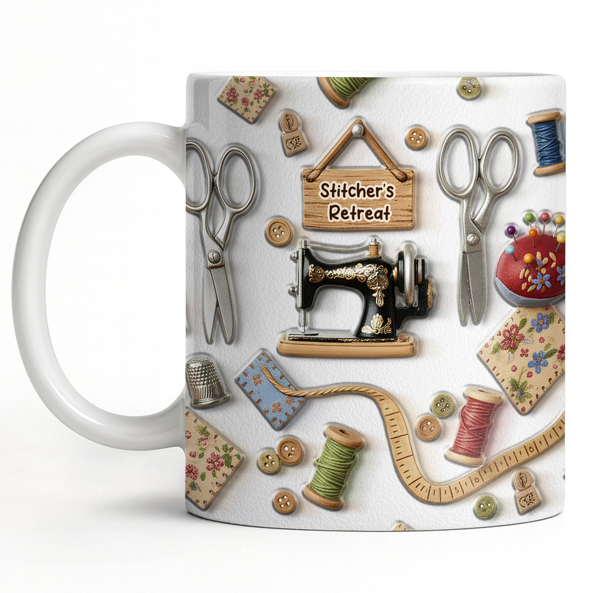 Stitcher's Retreat Sewing Essentials Coffee Mug