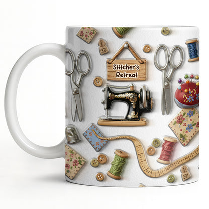 Stitcher's Retreat Sewing Essentials Coffee Mug