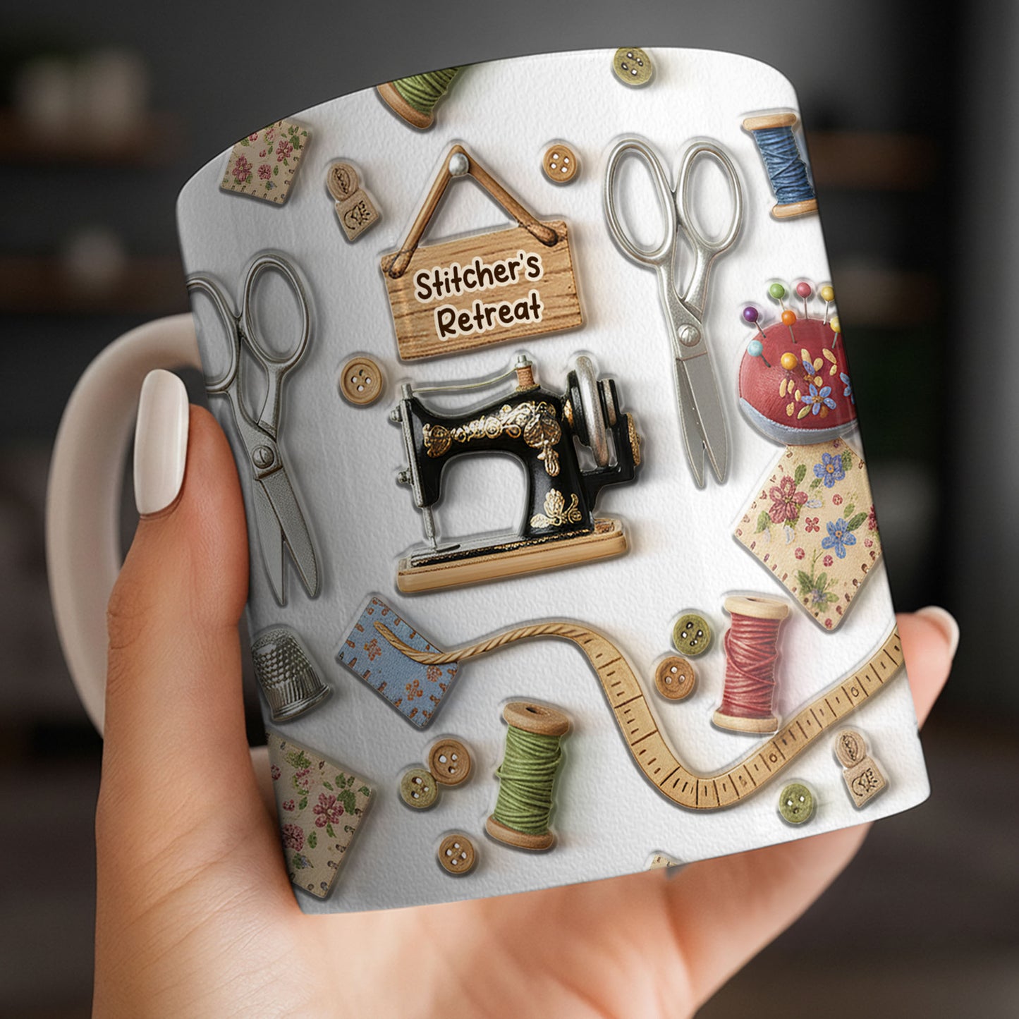 Stitcher's Retreat Sewing Essentials Coffee Mug