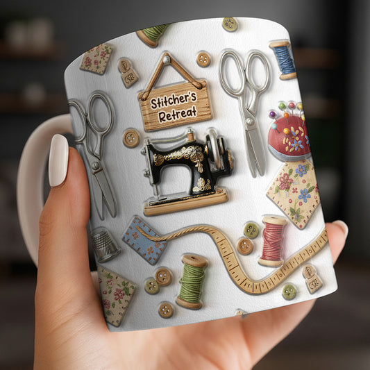 Stitcher's Retreat Sewing Essentials Coffee Mug