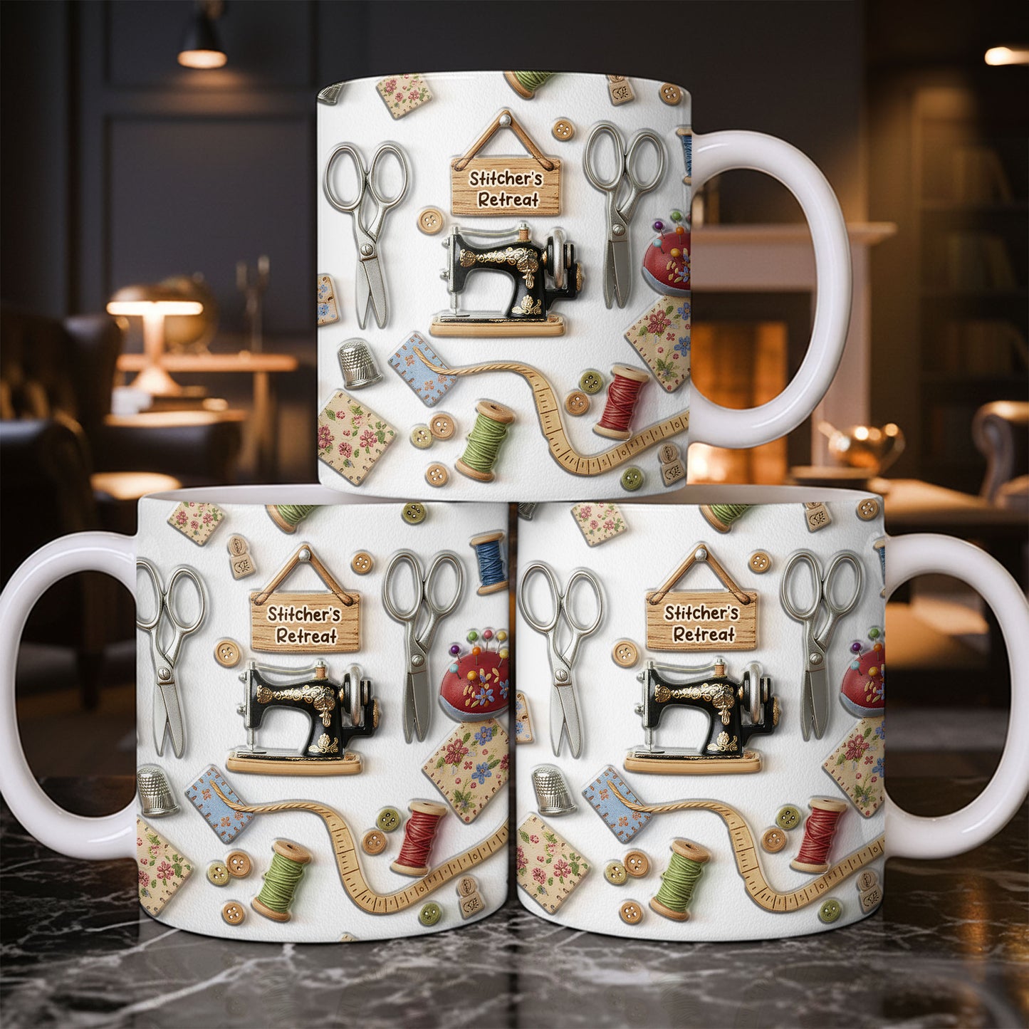 Stitcher's Retreat Sewing Essentials Coffee Mug