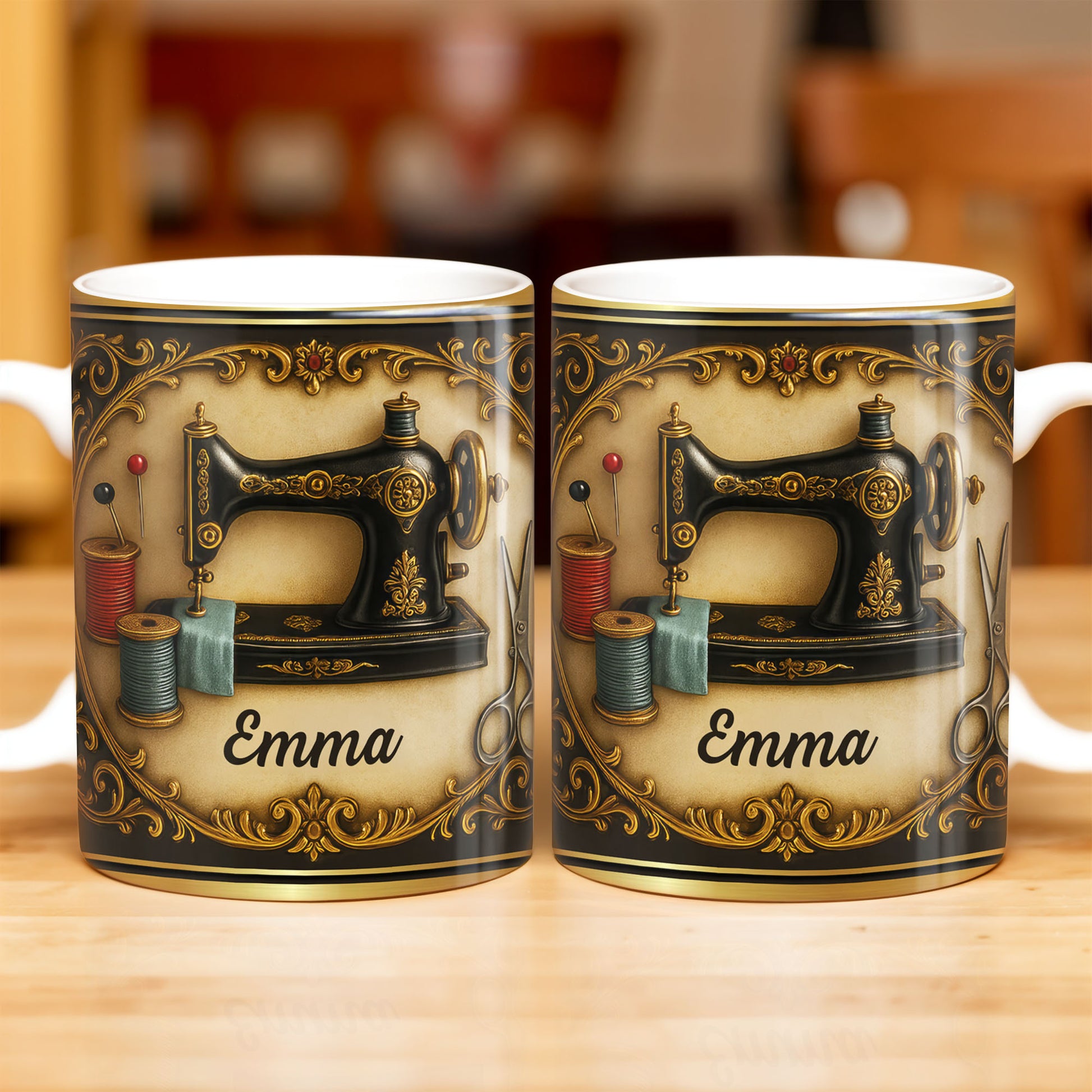 Classic Sewing Machine Design With Elegant Ornaments