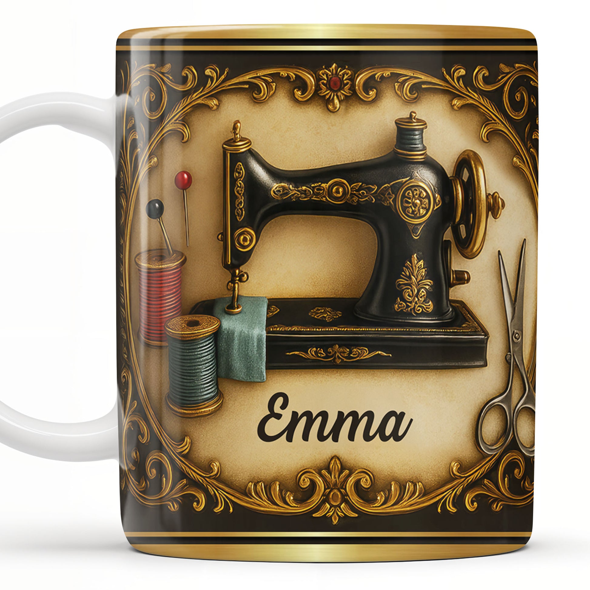 Classic Sewing Machine Design With Elegant Ornaments