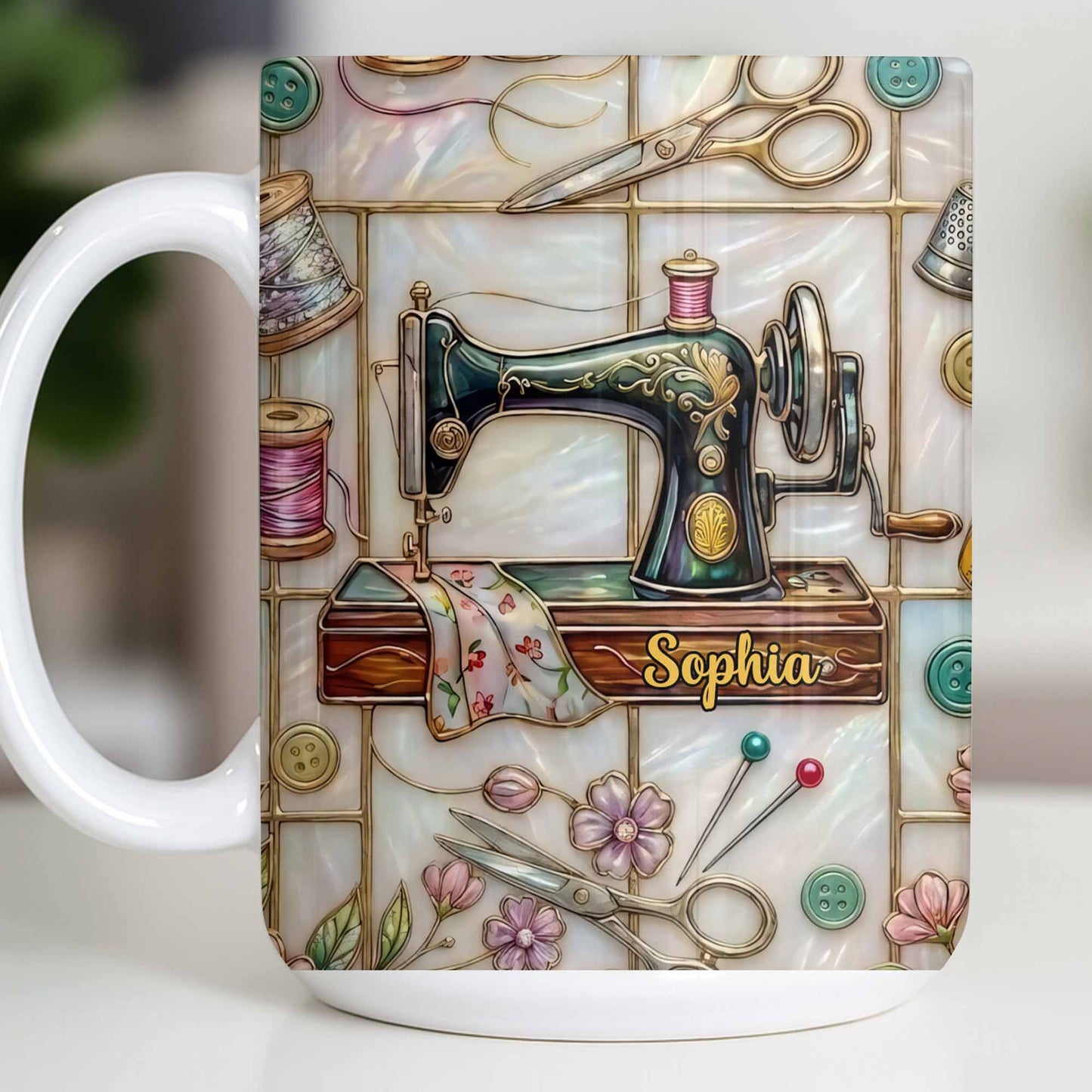 Celebrate Your Creativity With Sewing Machine And Floral Design