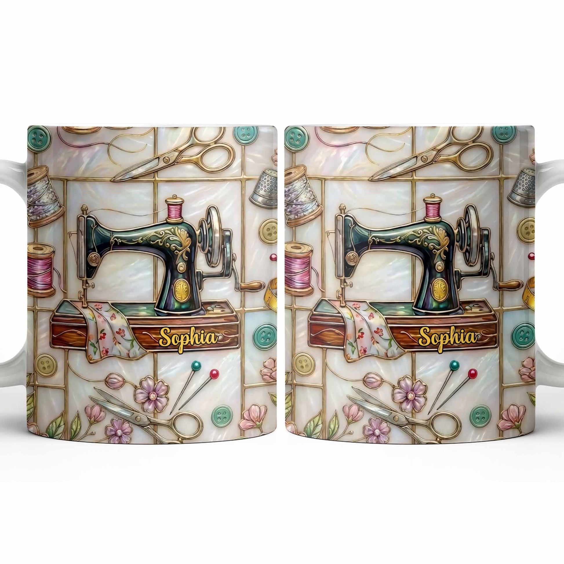 Celebrate Your Creativity With Sewing Machine And Floral Design