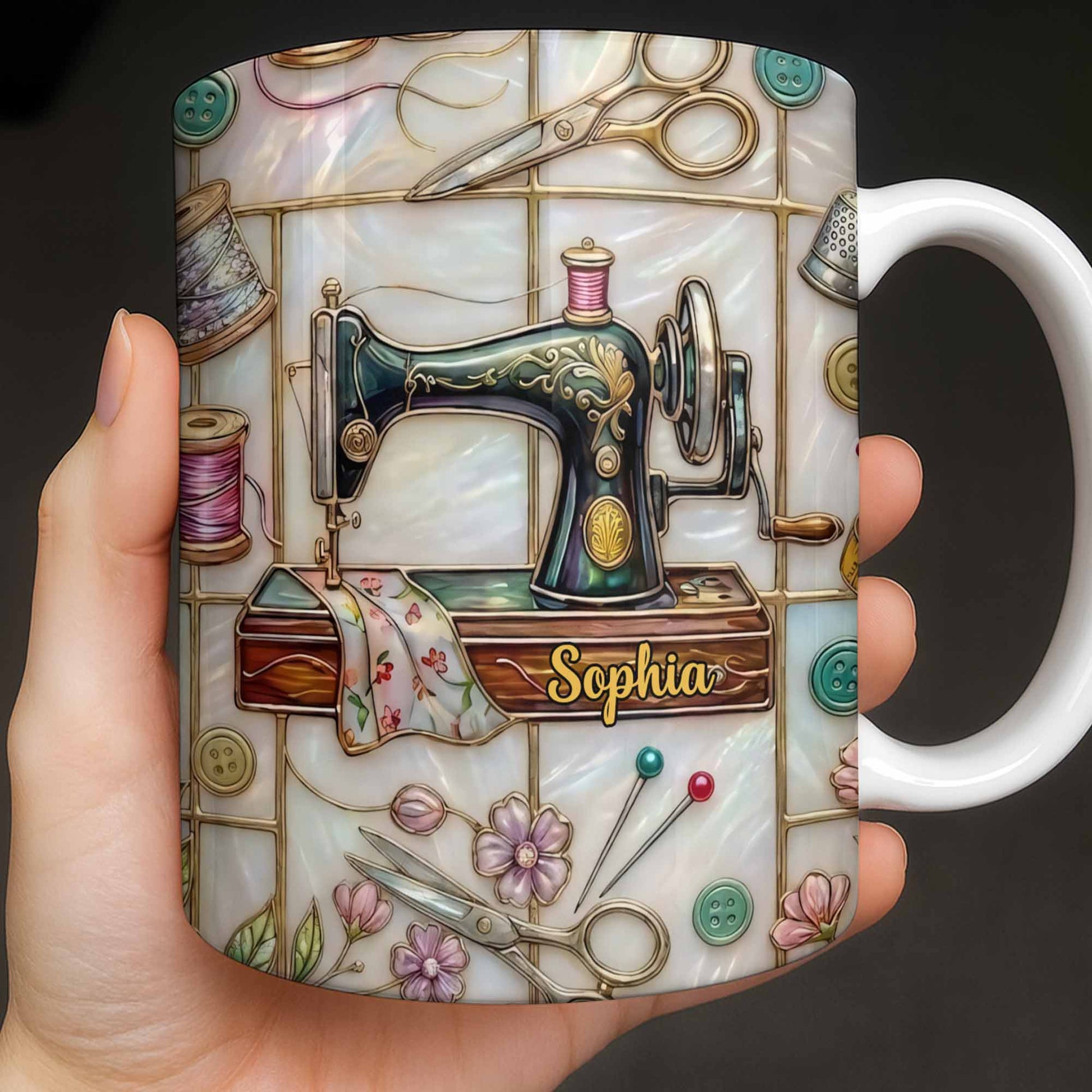 Celebrate Your Creativity With Sewing Machine And Floral Design