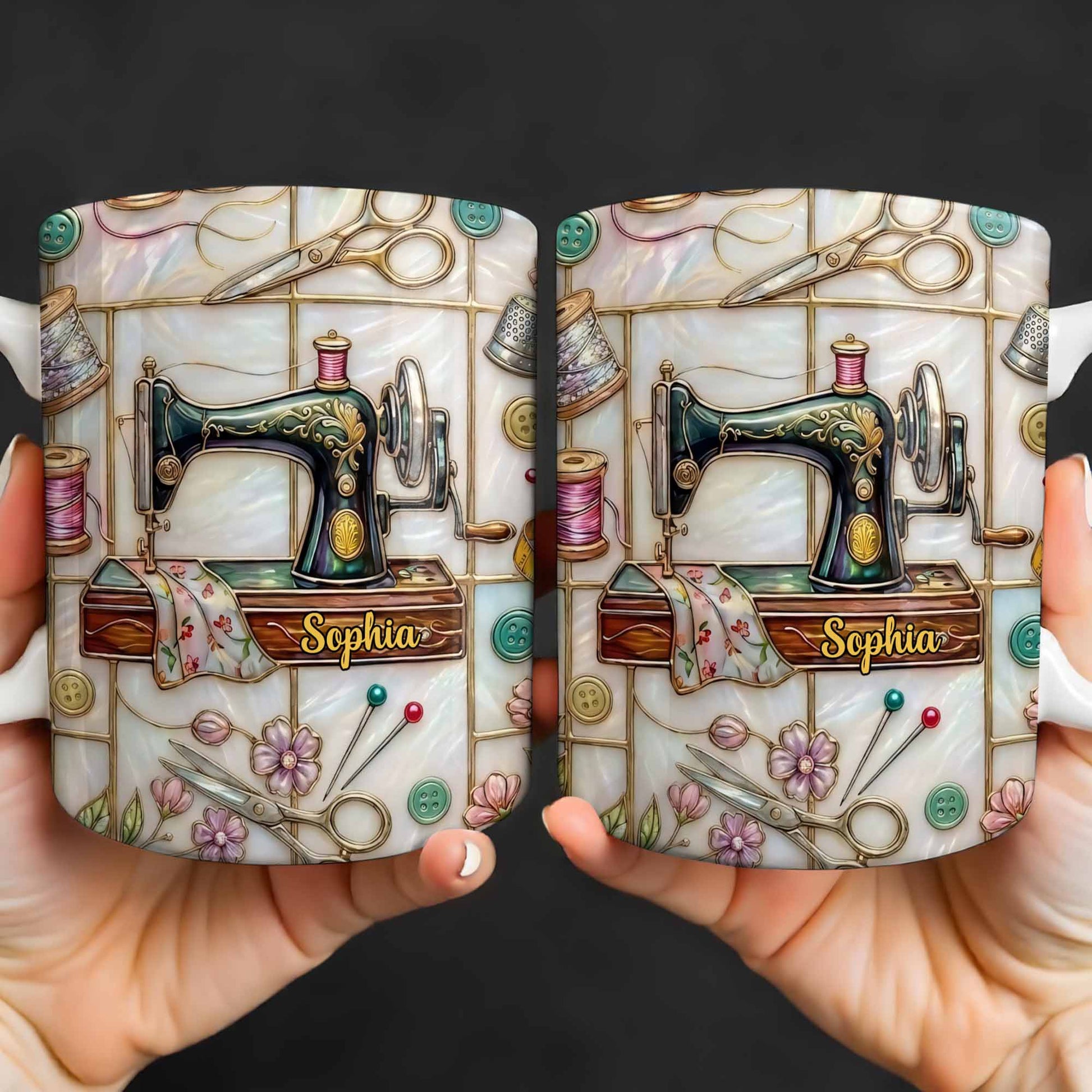 Celebrate Your Creativity With Sewing Machine And Floral Design