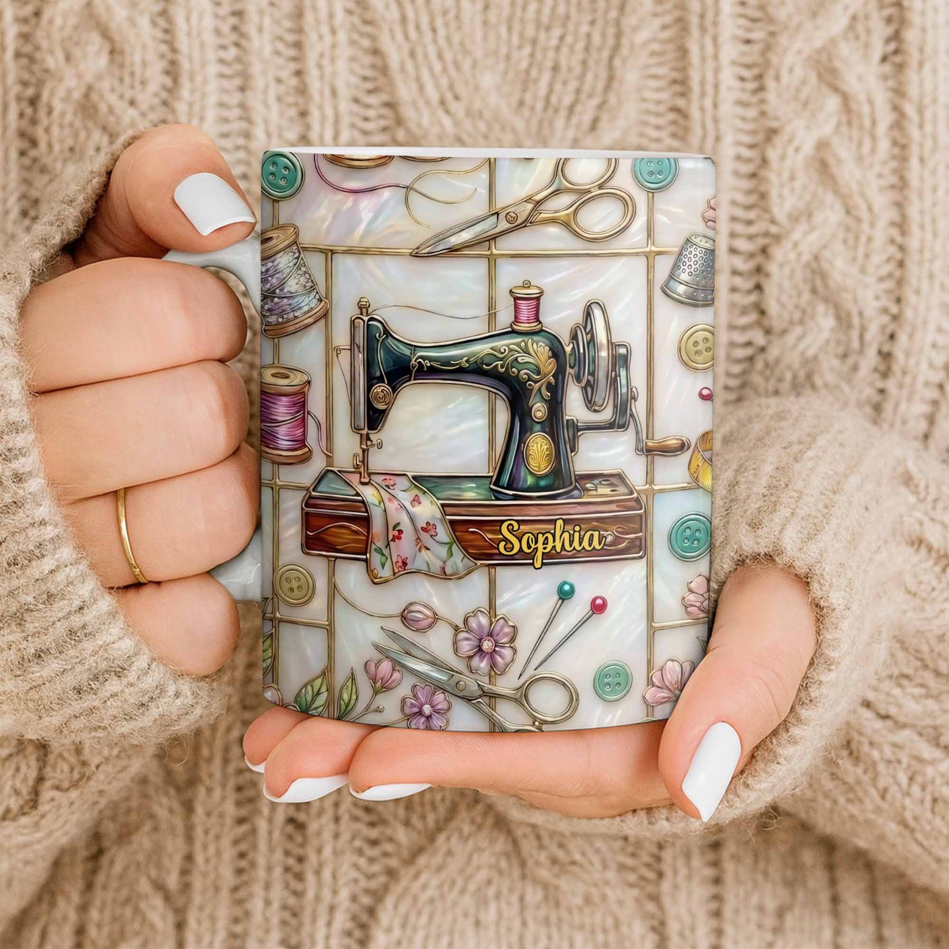 Celebrate Your Creativity With Sewing Machine And Floral Design