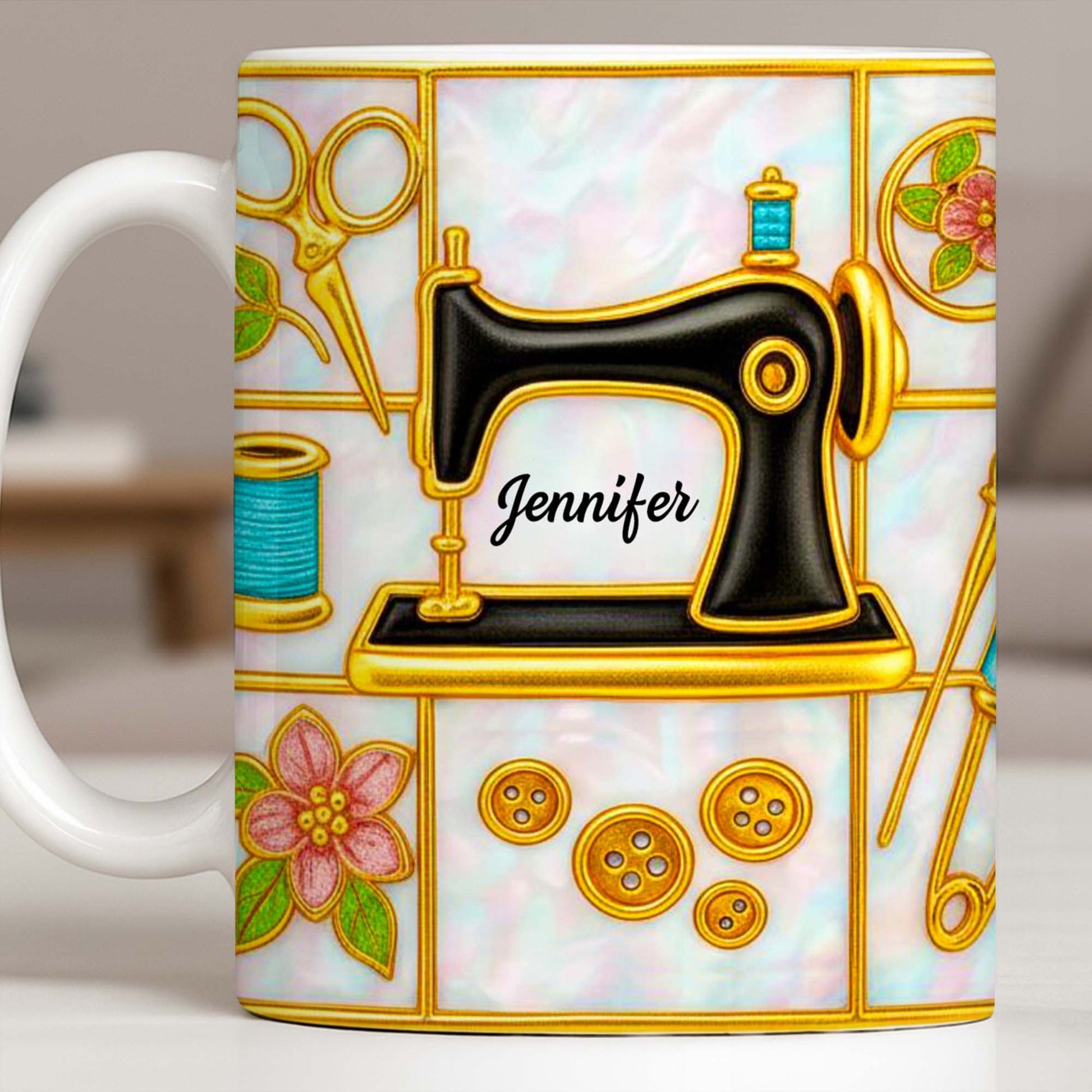 Customizable Name and Design Sewing Enthusiast Mug
