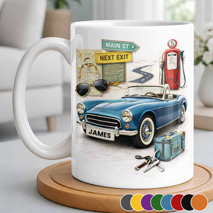 Main St Next Exit Vintage Car Design